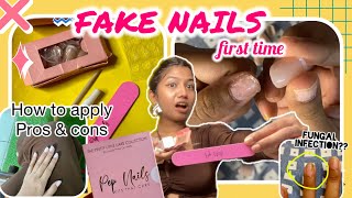 PRESS ON NAILS FIRST TIME from PEP NAILS 💅🏻👀 how to apply glue tabs ✨WORTH IT nails [upl. by Philip]