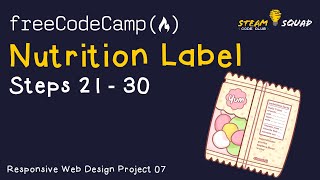 FreeCodeCamp  Responsive Web Design  Nutrition Label  Steps 21  30 [upl. by Melisande]