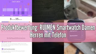 Produktbewertung RUIMEN Smartwatch Damen Herren mit Telefonfunktion Fitnessuhr Schrittzähler Uhr mi [upl. by Oswal]