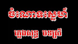 ចំណោទស្នេហ៍ ភ្លេងសុទ្ធ បទស្រី cham noat snaer [upl. by Ssew]