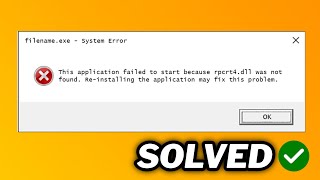 FIXED rpcrt4dll missing or not found error [upl. by Htide]
