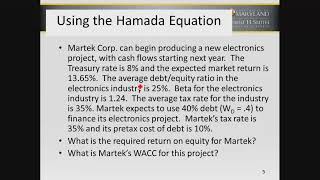 Unlevering and ReLevering Beta Using the Hamada equation [upl. by Akem]