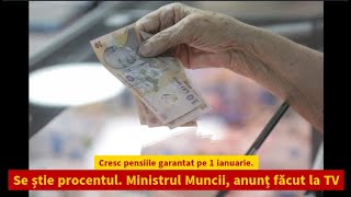 Cresc pensiile garantat pe 1 ianuarie Se știe procentul Ministrul Muncii anunț făcut la TV [upl. by Hgielhsa]