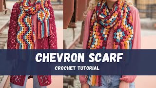 How to Crochet a Chevron Scarf Tutorial [upl. by Assiren765]