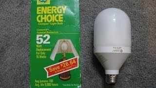 1992 GE Compax compact fluorescent light bulb preheat [upl. by Eniamrahc]