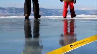 Walking on ice of lake Baikal [upl. by Valente835]