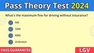 2024 The Licenced by DVSA Theory Test and LGV Theory test  Theory test practice [upl. by Hanford]