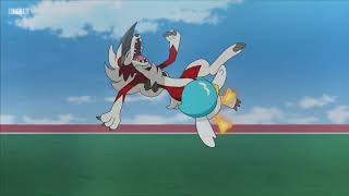 Pokemon Horizons  Lycanroc Midnight Form Vs Quaxly English Dubbed [upl. by Acinoed]