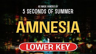 Amnesia Karaoke Lower Key  5 Seconds Of Summer [upl. by Akinat]