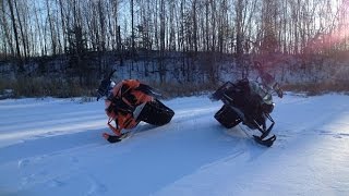 Snowmobiling in Minnesota 2014 Arctic Cat XF800 and M8000 [upl. by Bein465]