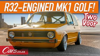 R32swopped VW Golf Mk1  Beautiful show car clean engine install riding on air  rollcage [upl. by Aicyla]