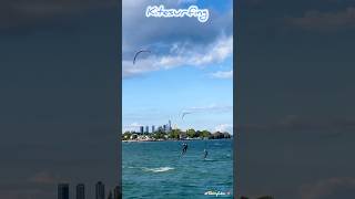 Amazing Kitesurfing in Toronto Lake Ontario 风筝冲浪 Kiteboarding [upl. by Drislane]