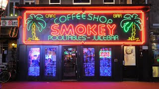 Amsterdam Coffee Shops  Smokey Coffee Shop  Rembrandtplein Netherlands [upl. by Kciderf108]