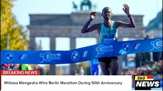 Milkesa Mengesha Wins Berlin Marathon During 50th Anniversary milkesamengesha berlin marathon [upl. by Esinaj822]