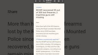 RCMP recovered 115 out of 205 lost firearms 2 machine guns still missing [upl. by Kosey59]