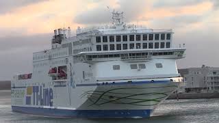 Shipspotting LNG Powered Green RORO Ship Nils Holgersson arriving in Travemünde Germany Jan 2023 [upl. by Nethsa]