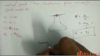 A charge 2q is placed at the mouth of a conical flask The electric flux through the flask will [upl. by Whitaker]