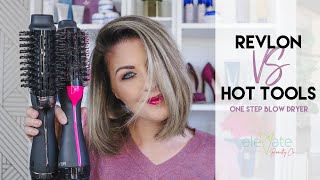 HOT TOOLS PRO vs REVLON 🔥 Onestep Volumizing Hair Dryer Brush Volumizer Demo Review SHORT HAIR [upl. by Rexanna]