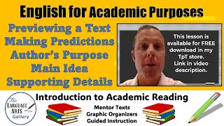 English for Academic Purposes Lesson 1 Introduction to Academic Reading [upl. by Anetsirhc]