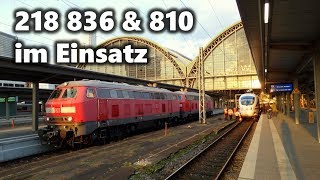 ICET wird von 218 836 amp 810 abgeschleppt  ICEAbschlepploks im Einsatz in Frankfurt Main Hbf [upl. by Lamaj501]