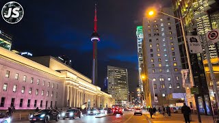 Evening in the Financial District amp on Yonge Street  Toronto Walk [upl. by Anaul566]