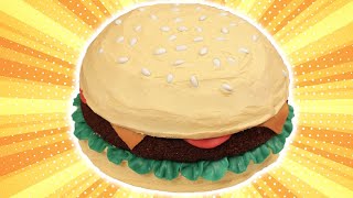 HOW TO MAKE A HAMBURGER CAKE  NERDY NUMMIES [upl. by Kirschner]