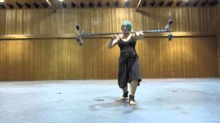 7213 Dragon Staff Flow Practice i [upl. by Itnahsa]