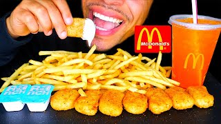 MCDONALDS CHICKEN NUGGETS FRIES RANCH SAUCE ORANGE HIC DRINK EATING MOUTH SOUNDS [upl. by Harrell]