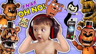 OH NO BABY Shawn vs FIVE NIGHTS at FREDDYS 12 amp 4  He Calls BENDY amp the INK MACHINE FGTEEV [upl. by Eatnoed467]