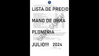 Lista de precios actualizada SEPTIEMBRE 2024 plomería agua y desague [upl. by Zenobia]