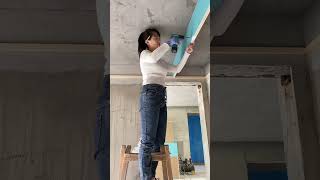 Bedroom Wardrobe Ceiling Construction Process  Real Site Footage  Carpentry Ceiling Installation [upl. by Bilski]