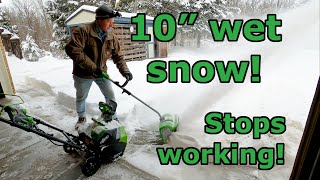 ✅ Too Much To Handle Battery Powered Snow Shovel vs Snow Blower  Greenworks 40v GMax  10in Snow [upl. by Luedtke]