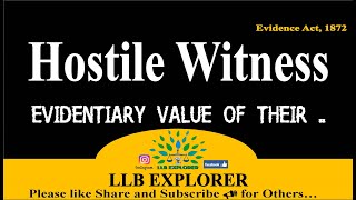 ✒Hostile Witness  Evidentiary Value  Section 154  Indian Evidence Act [upl. by Anival]