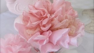 Beautiful and Easy Singed Melted Fabric Flower Tutorial [upl. by Donela]