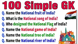 100 Simple and Easy GK General Knowledge Questions and Answers in English  GK Quiz  India GK Quiz [upl. by Attenov]