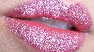 Pretty Pink Glitter Lips [upl. by Ceevah]