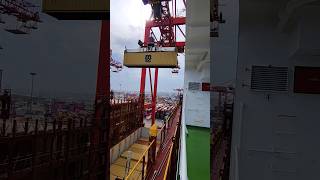 how to discharge the container from a ship explore container shortsshortvideo shortsfeed ship [upl. by Ziom]