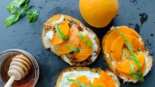 Apricot Toast  Fruit Toast with Ricotta and Honey  Dessert Toast  shorts [upl. by Lairea]