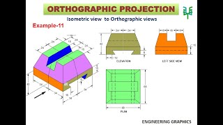 Isometric to Orthographic  Ex  11 [upl. by Linnell250]