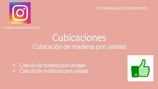 Cubicación de madera por unidad Tableros y molduras [upl. by Hayton]