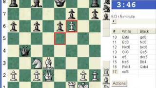 Sicilian Najdorf Poisoned pawn  Blitz 400 vs AreYouAFish 2143 Chessworldnet [upl. by Daney]