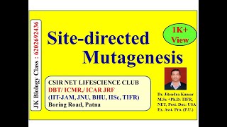 Site Directed Mutagenesis Overview  CSIR NET LIFESCIENCE  Dr Jitendra kumar [upl. by Eneliak]