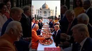 Leaders Modi Putin Trump amp More Share Pizza at the Taj Mahalaitechnology putin trump shorts [upl. by Hillari787]