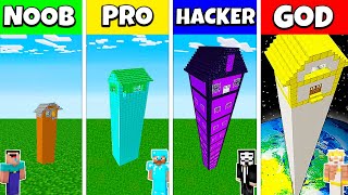 Minecraft Battle NOOB vs PRO vs HACKER vs GOD HOTEL SKYSCRAPER HOUSE BUILD CHALLENGE  Animation [upl. by Wallache992]