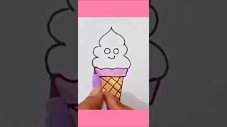 Cute cone ice cream drawing for kids and toddlers ytshorts shorts drawing4kids [upl. by Aivirt]