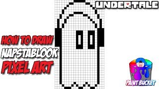 How to Draw Napstablook from Undertale  Step By Step Pixel Art Drawing Lesson [upl. by Cammi496]