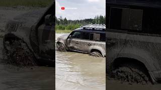 LR Defender with a bad tyres in the mud  watch the full video of big off road test on our channel [upl. by Eyram230]