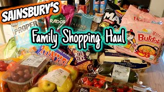 SAINSBURYS GROCERY HAUL  Feeding a family of 5 [upl. by Ayokahs454]