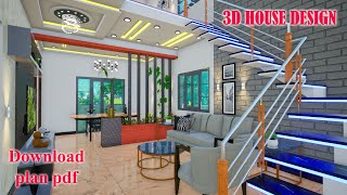 3040 duplex house plan  3 bedroom duplex house design  manis home [upl. by Niletak]