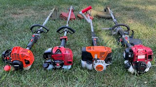 String Trimmer Comparison Echo vs Maruyama vs Stihl vs Honda [upl. by Etac]